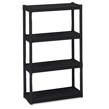Iceberg Rough N Ready Open Storage System, Four-shelf, Injection-molded Polypropylene, 32 X 13 X 54, Black freeshipping - TVN Wholesale